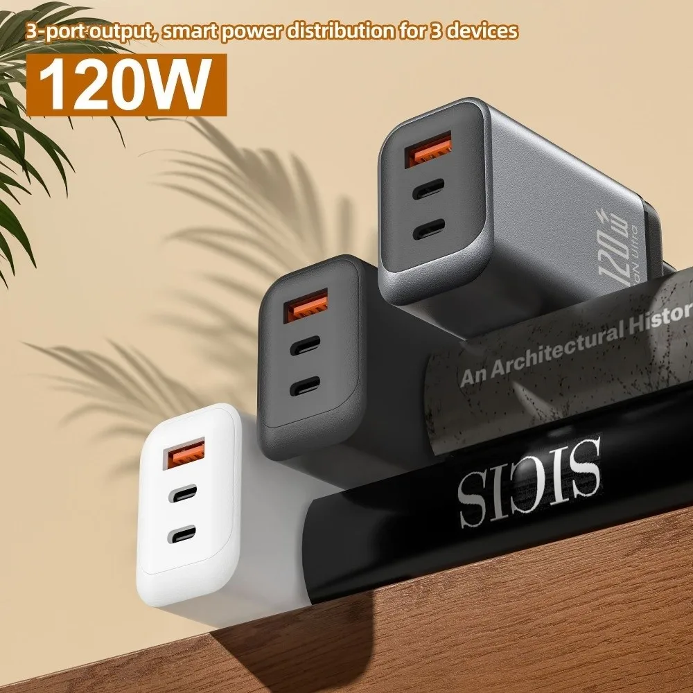 

Multi Ports 120W Charger Plug EU/US/UK USB A+C Phone Charger Adapter PD QC3.0 Fast Charging for iPhone/Xiaomi/Samsung