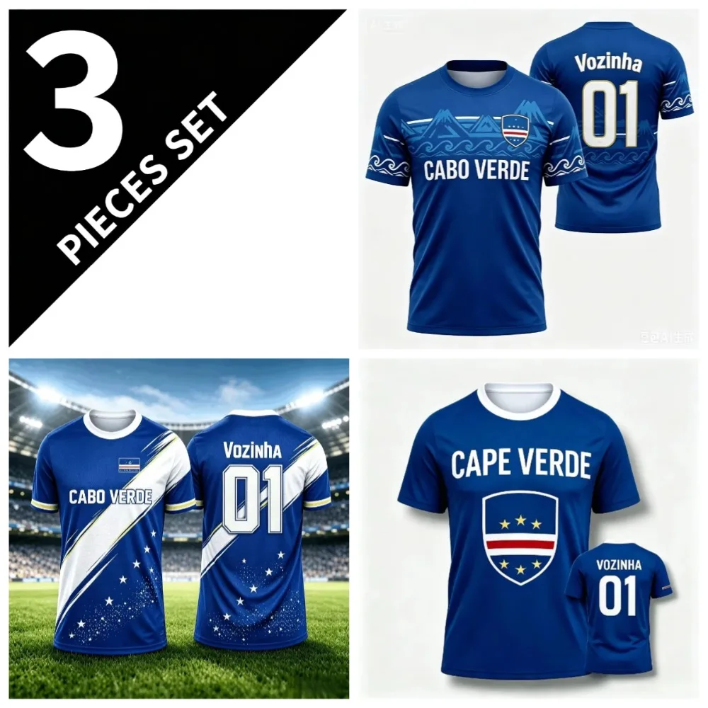 Cape Verde Summer Geometric Print Football T Shirt for Men and Women Quick Drying Breathable Fashion Casual Comfortable Top