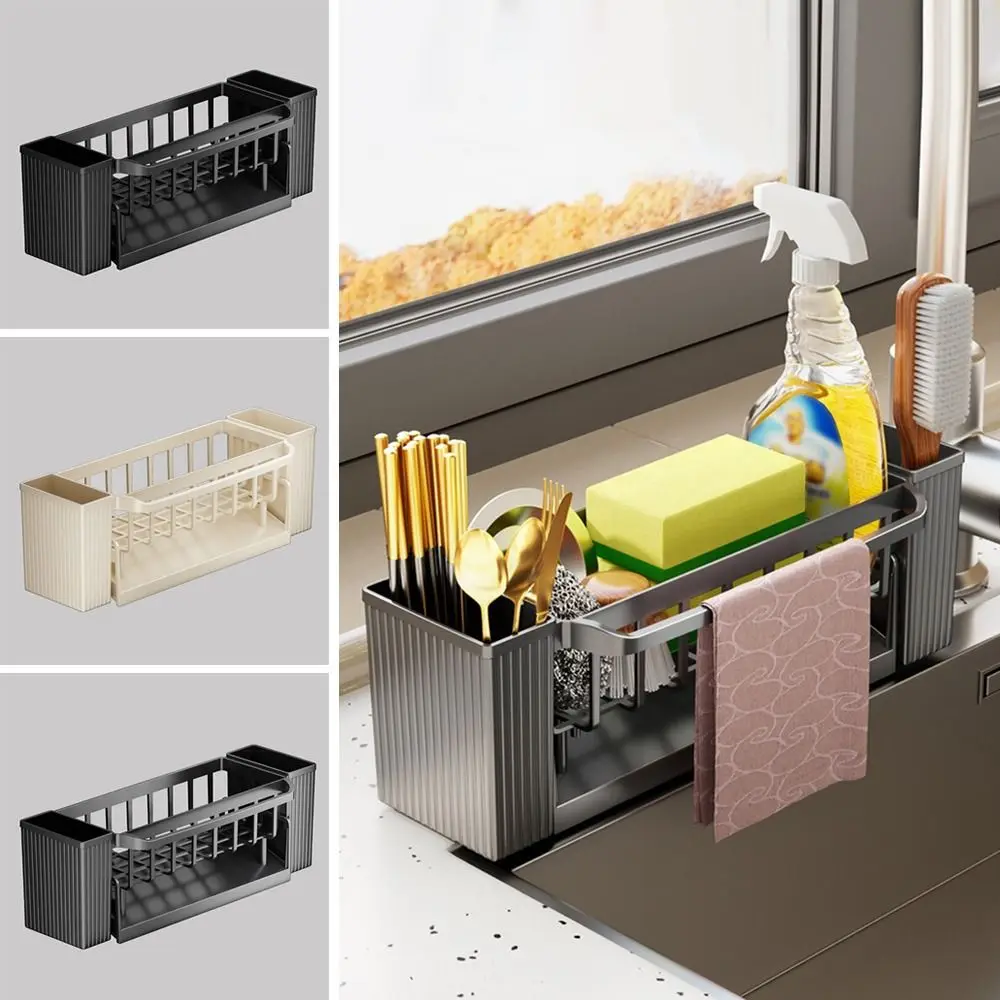 

Пластиковая кухонная полка для хранения, большой размер, органайзер для тряпки, держатель для губки, многофункциональная корзина для мыла большой емкости