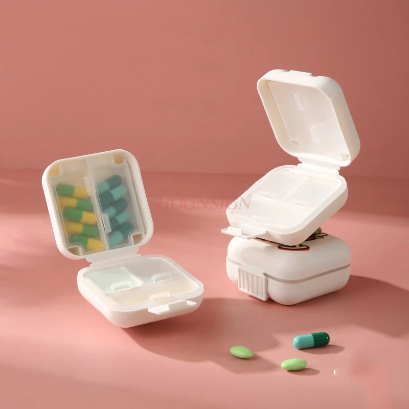 

1pcs Cartoon small medicine box packaging portable small size portable mini large capacity pill storage box
