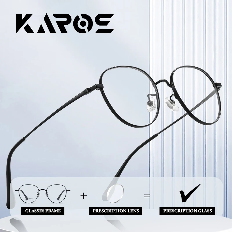 

KAROS Lightweight Pure Titanium Prescription Eyeglasses for Men and Women with Multifocal Lenses and Anti Blue Light Coating