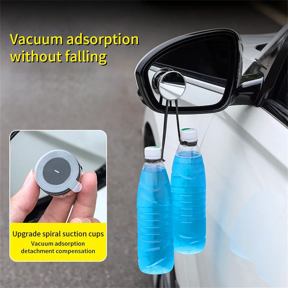 2pcs Car Blind Spot Convex Mirror New Suction Cup Mounted Auxiliary Rearview Mirror 360° Rotation Wide-Angle Small Round Mirrors