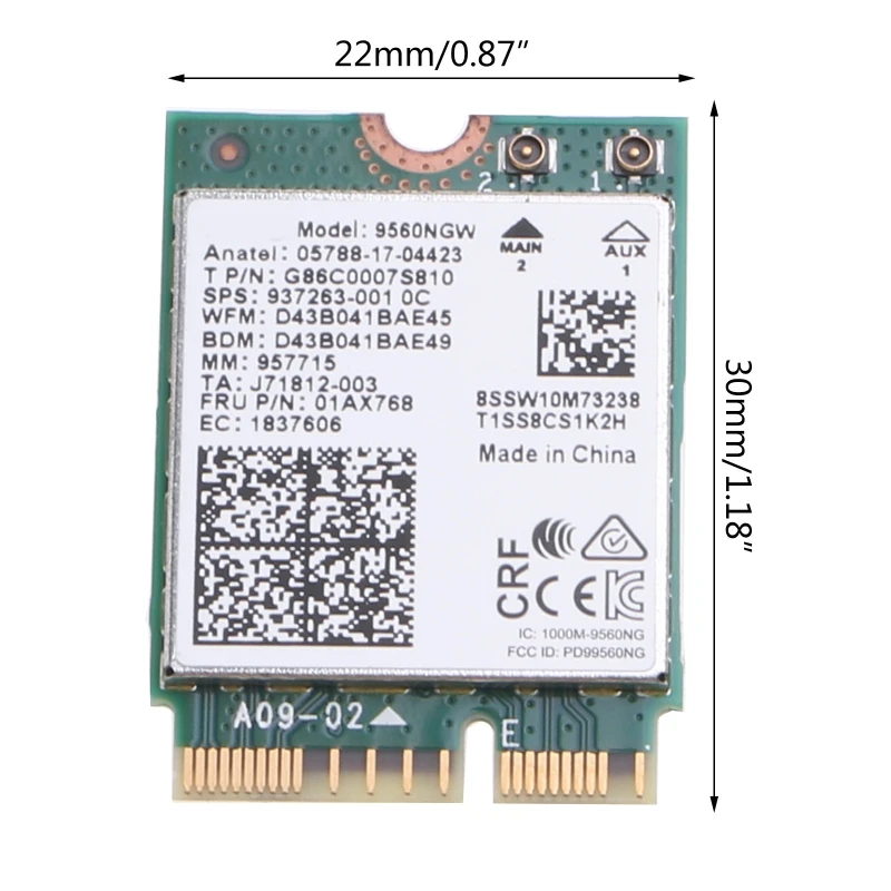 9560NGW สำหรับ M.2 CNVio สำหรับ Key E การ์ดไร้สาย WiFi Desktop 2.4/5G 802.11ac A