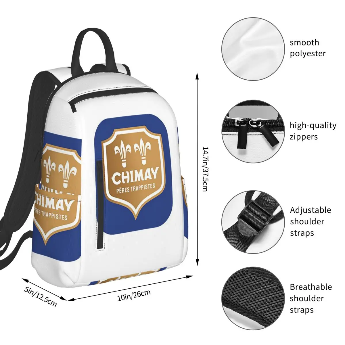Chimay Logo Backpack Student BookBag Kids School Bag Computer Shoulder Bags Boys Girls - view 2