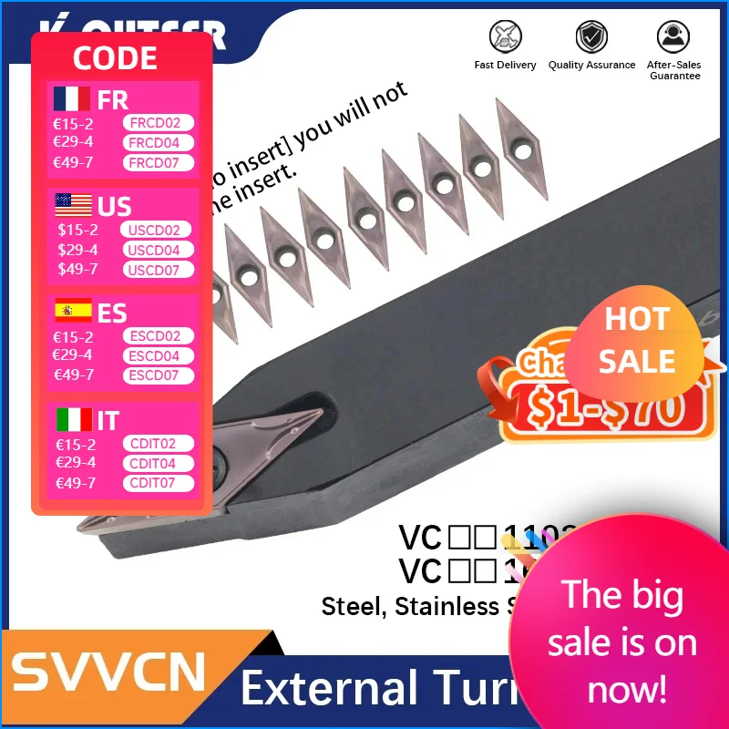 

SVVCN SVVCN1616H11 SVVCN1616H16 svvcn25m16 держатель внешнего токарного инструмента VCGT карбидная вставка для токарного станка режущий станок набор инструментов