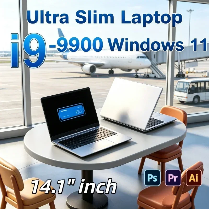 Intel Core I9 9900 14.1 Inch Laptop 5.3GHz 32GB DDR4 2TB NVMe SSD Windows 11 Agile Gaming Notebook Gamer PC