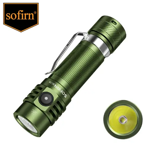Sofirn SC18 1800lm EDC Flashlight USB C Rechargeable SST40 LED 18650 Torch TIR Optics Lens Lantern with Power indicator