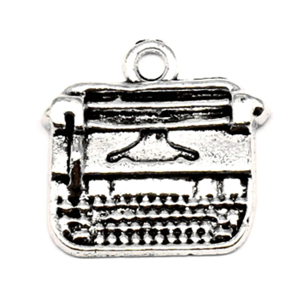 Typewriter Charms Man Pendant Accesori Jewelri Make 17x18mm 5pcs Antique Silver Color