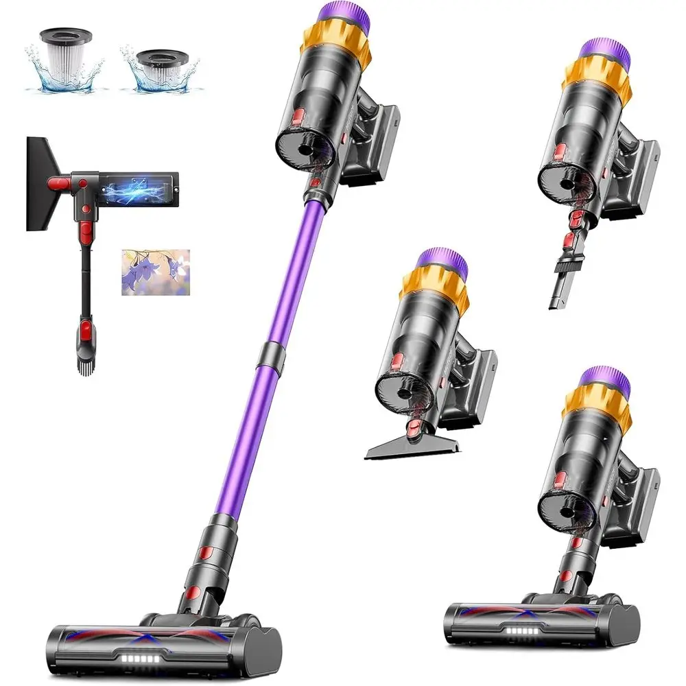 

Cordless Vacuum Cleaner, 600W 50KPA 70 Mins Vacuum Cleaners for Home, Self-Standing Cordless Vacuum with Charging Dock Station,