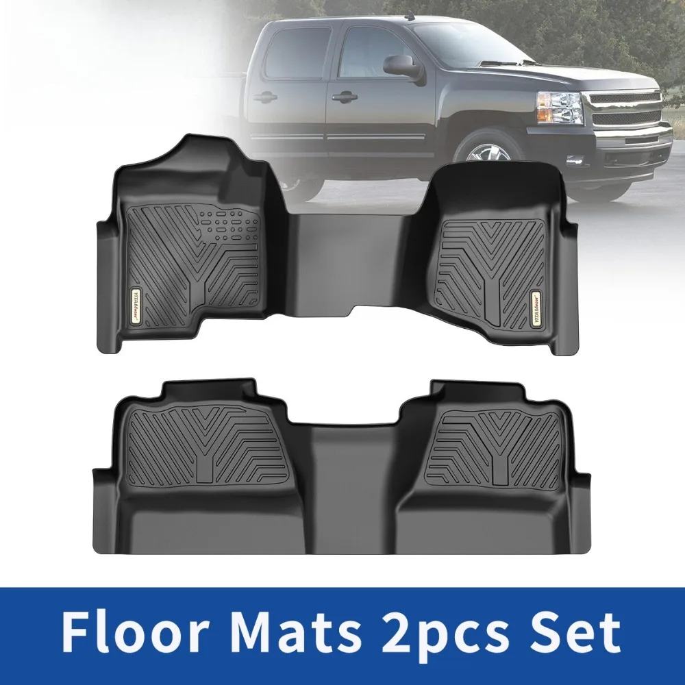 

Floor Mats Liners for 2007-2013 Silverado Sierra 1500 2500 Crew Cab All Weather