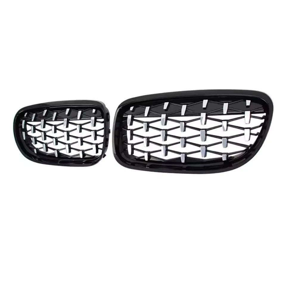 Front stoßstangen gitter im xvip-Diamanten-Stil für BMW 3er E90 E91 2015-2017 einz eilige glänzende schwarze Doppel latten gitter – Detail 12