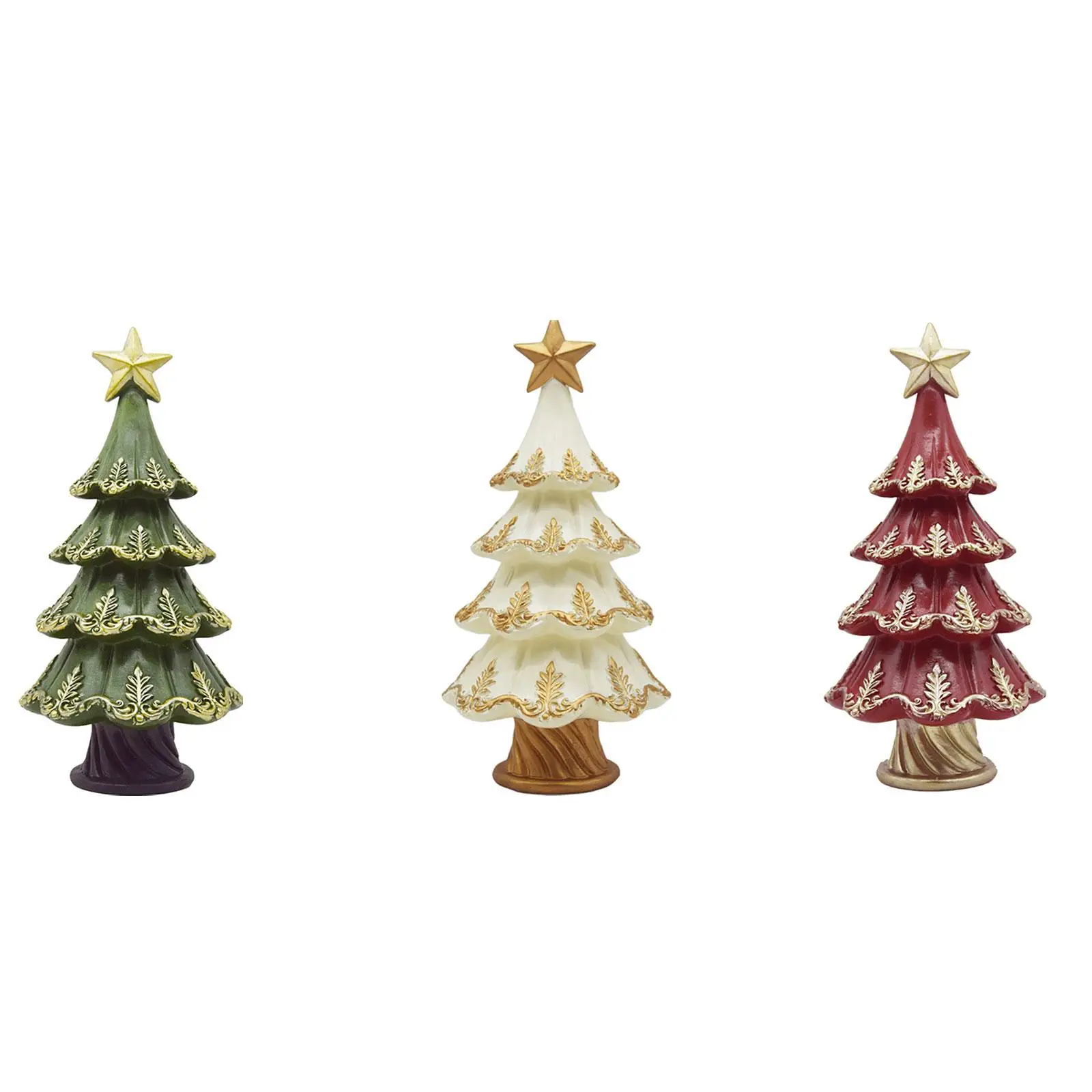 

Christmas Tree Ornament Resin Figurine for Xmas Holiday Decoration Indoor Tabletop Home Office Decor