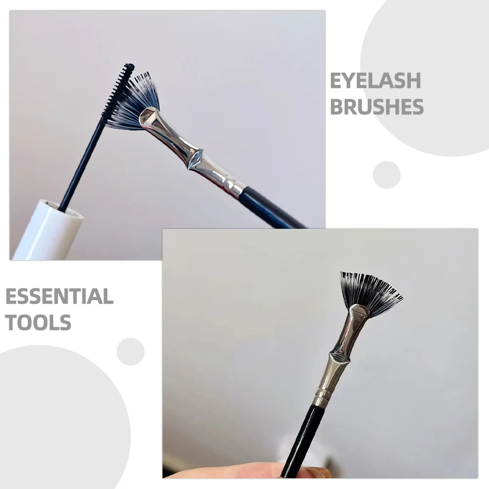 Cepillo de rímel para pestañas, herramienta aplicadora de cepillo de pestañas en forma de abanico, resistente a roturas, Ideal para uso Personal, salones de viaje y