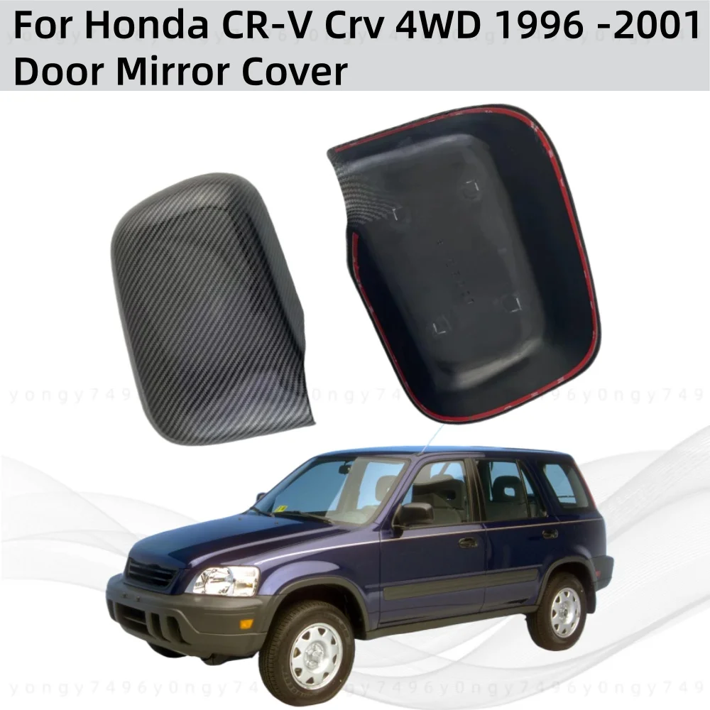 الكربون الرؤية الخلفية اكسسوارات السيارات مطلي أغطية مرايا الباب الكسوة لهوندا CR-V Crv 4WD 1996 1997 1998 1999 2000 2001 لصق نمط #1