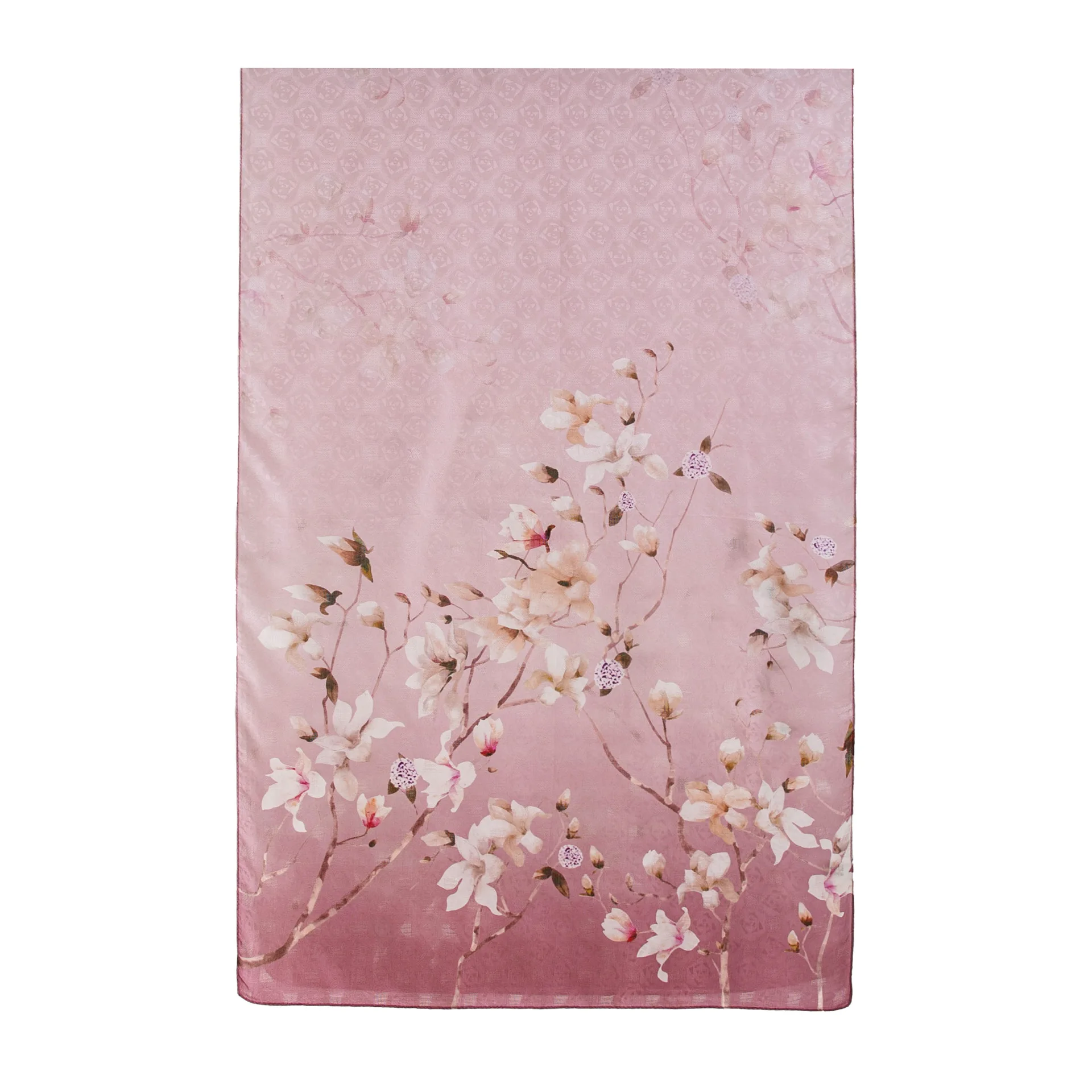 2026 spring and summer high-grade mulberry silk printing pink long scarf