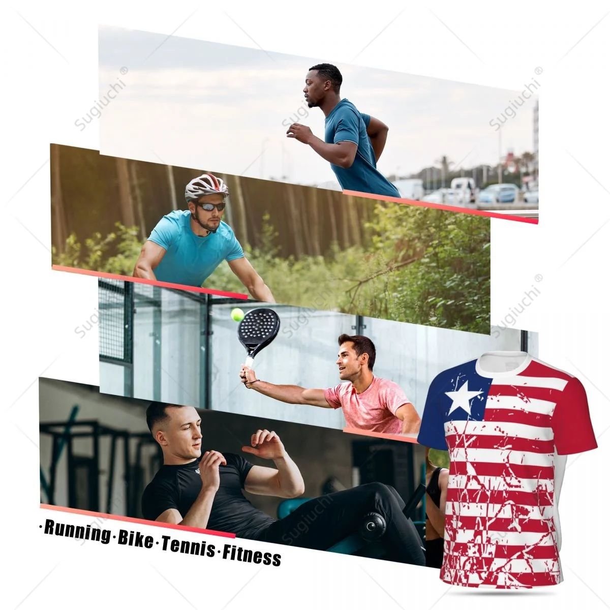 Exclusive design Liberia Flag Grain 3D Printed Men For Running Bike Soccer Tennis Fitness Sports tshirt Mesh Fans Short T-shirt