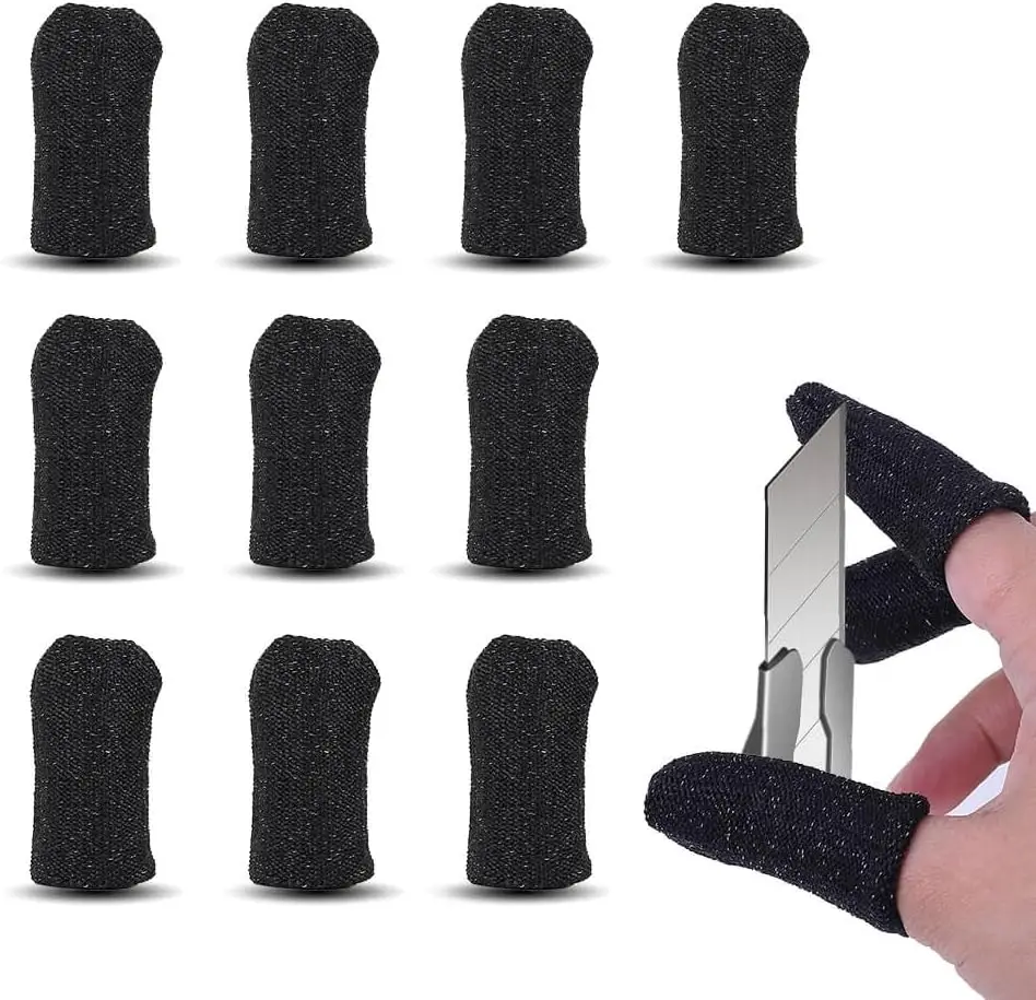 Hanboost 10 PCS Cut Resistant Finger Sleeve Protectors, Level 5 Protection Anti-Cut Cots for Model Builders, 3D Printing, DIY