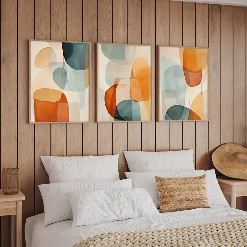 3pcs/Set Colorful Abstract Simple Canvas Posters Bohemian Modern Wall Decor Spring Decorations, Interior Office Home Room Decor