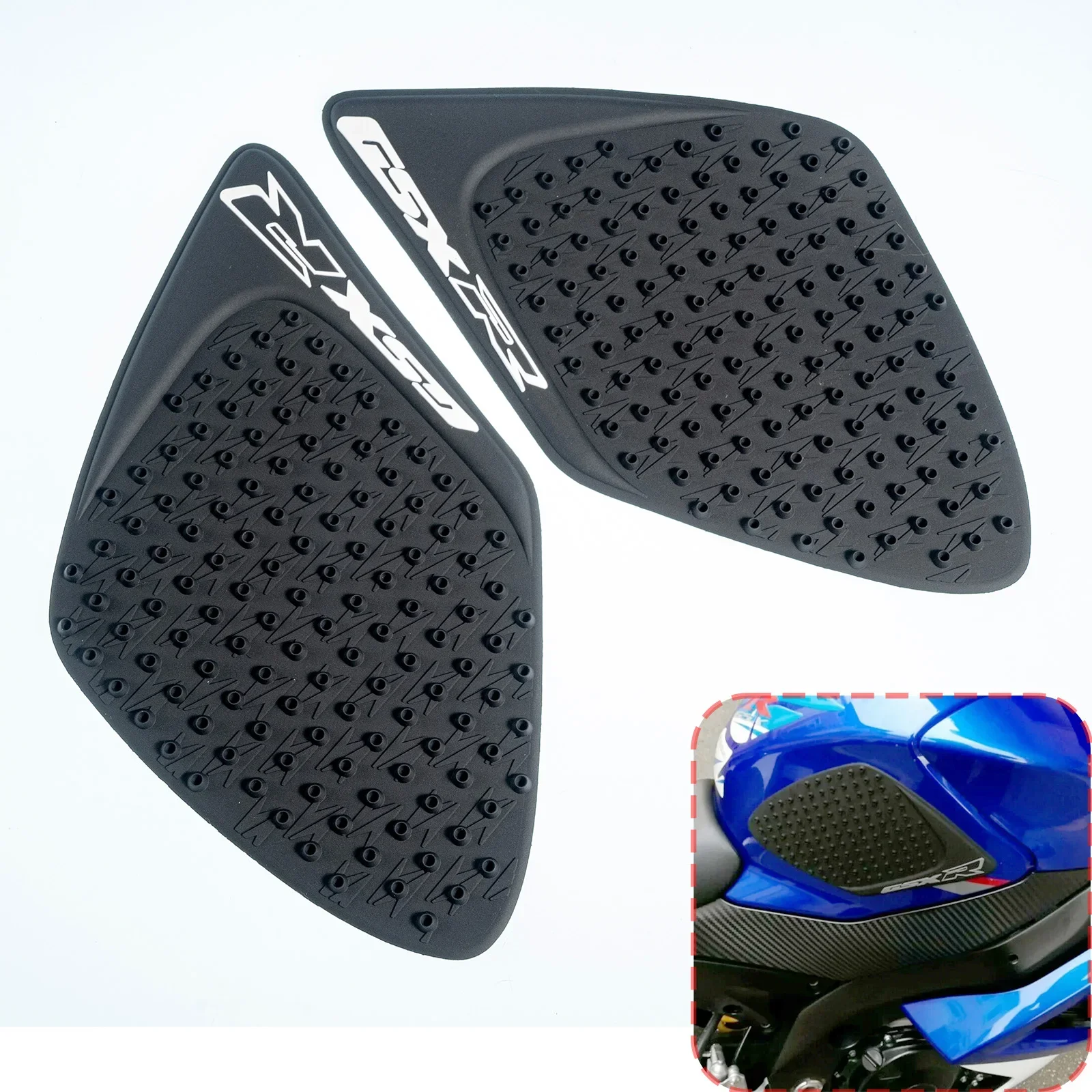 Para Suzuki GSXR 1000 GSXR1000 K7 K8 2007 2008 Motocicleta Gas Tank Slip Sticker Side Knee Tanque de Combustível Anti Slip Grip Silicone Pad