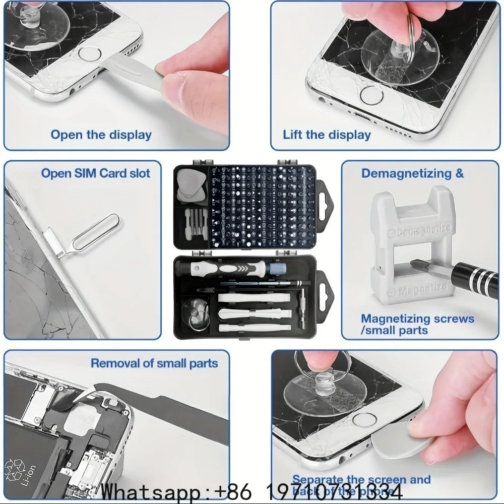 Magnetic Precision Screwdriver Set 115 in 1 Electronics Repair Tools Professional Nut Driver for Laptop Phone PC Maintenance - view 5