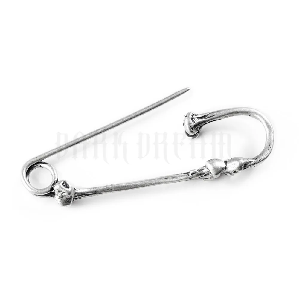 

Retro 100% 925 Sterling Silver Skull Brooch Halloween Skeleton Design Badge Lapel Pin Punk Clothing Accessories Couple Jewelry