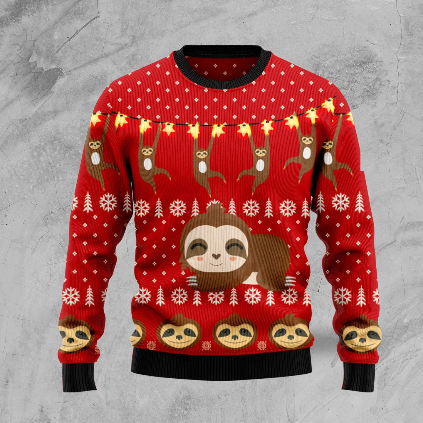 Christmas Dachshund Dog And Sloth Lover 3D Printed Mens Ugly Christmas Sweater Winter Unisex Casual Warm Knitwear Pullover MY46