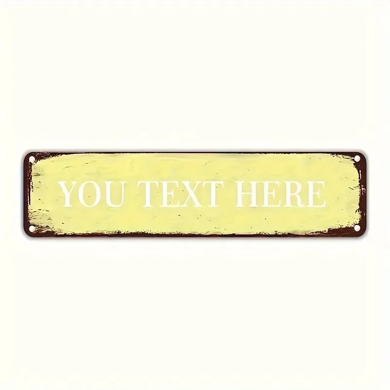 CIFbuy 2D Flat Custom Personalized Metal Wall Plaque Custom Text 40×10CM Home Cafe Decor