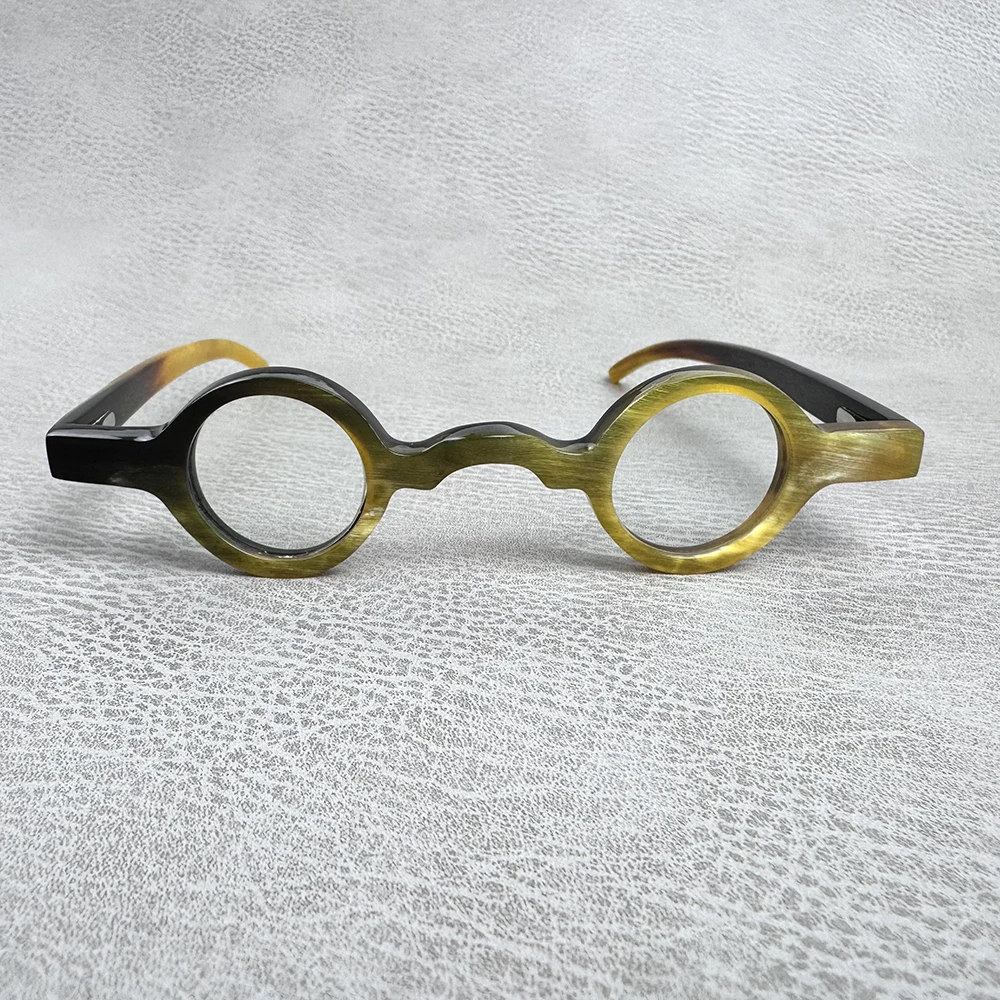 Eyeglass Frames Small Round Unique Vintage Reading Antique Handmade Natural Horn Prescription Eyeglasses Men's Glasses Frame