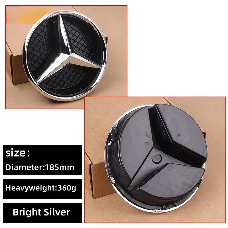 

Автомобильная наклейка с черной рамкой и серебряной рамкой для Mercedes Benz W205 C E ML GL GLA CLA 2013-2016, передняя решетка автомобиля, звезда