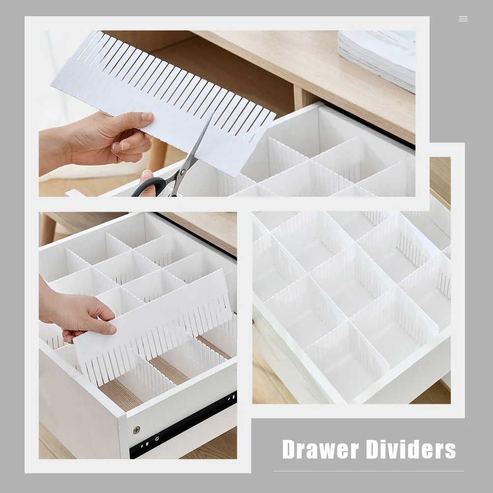 

10Pcs Drawer Dividers Adjustable Free Combination Organizers for Home Storage Drawer Partitions Partition Boards