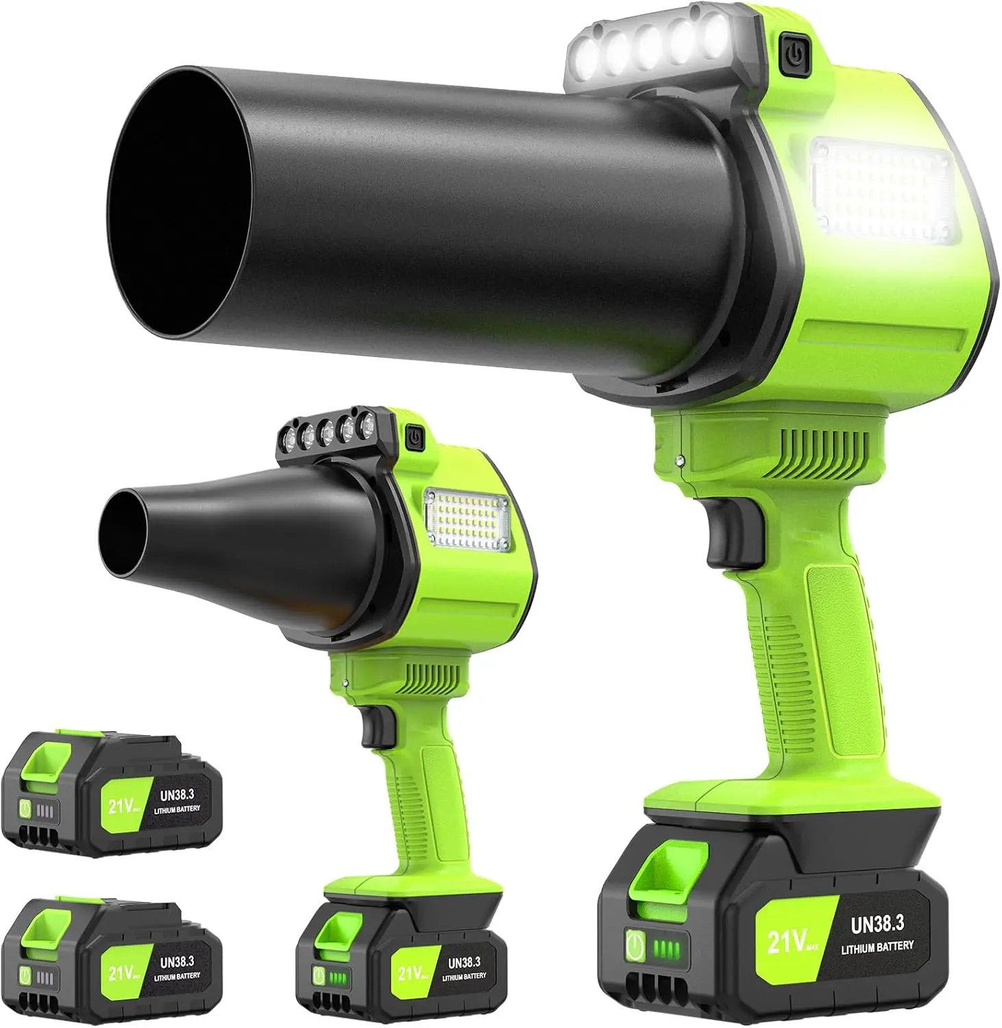 

Cordless Leaf Blower with Lights, 700CFM 900G Wind Pressure, 2 Batteries & Fast Charging for Lawn Care