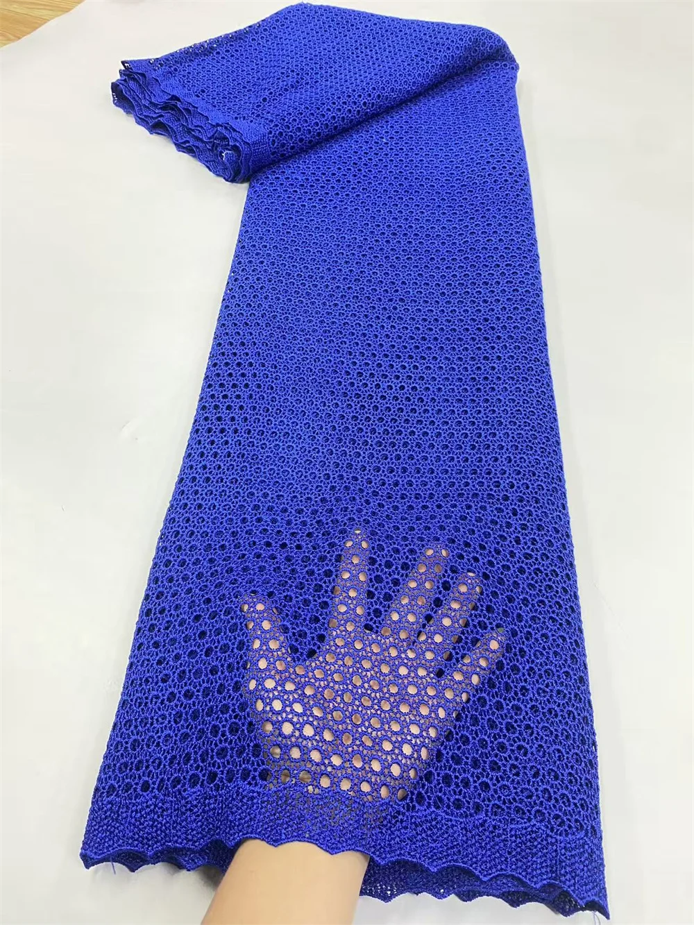 

Luxury Royal Blue Cord Guipure Lace Apparel Fabrics & Textiles Latest Lace Fabric High Quality 2025 5 Yard Dress Emboidery H51-1