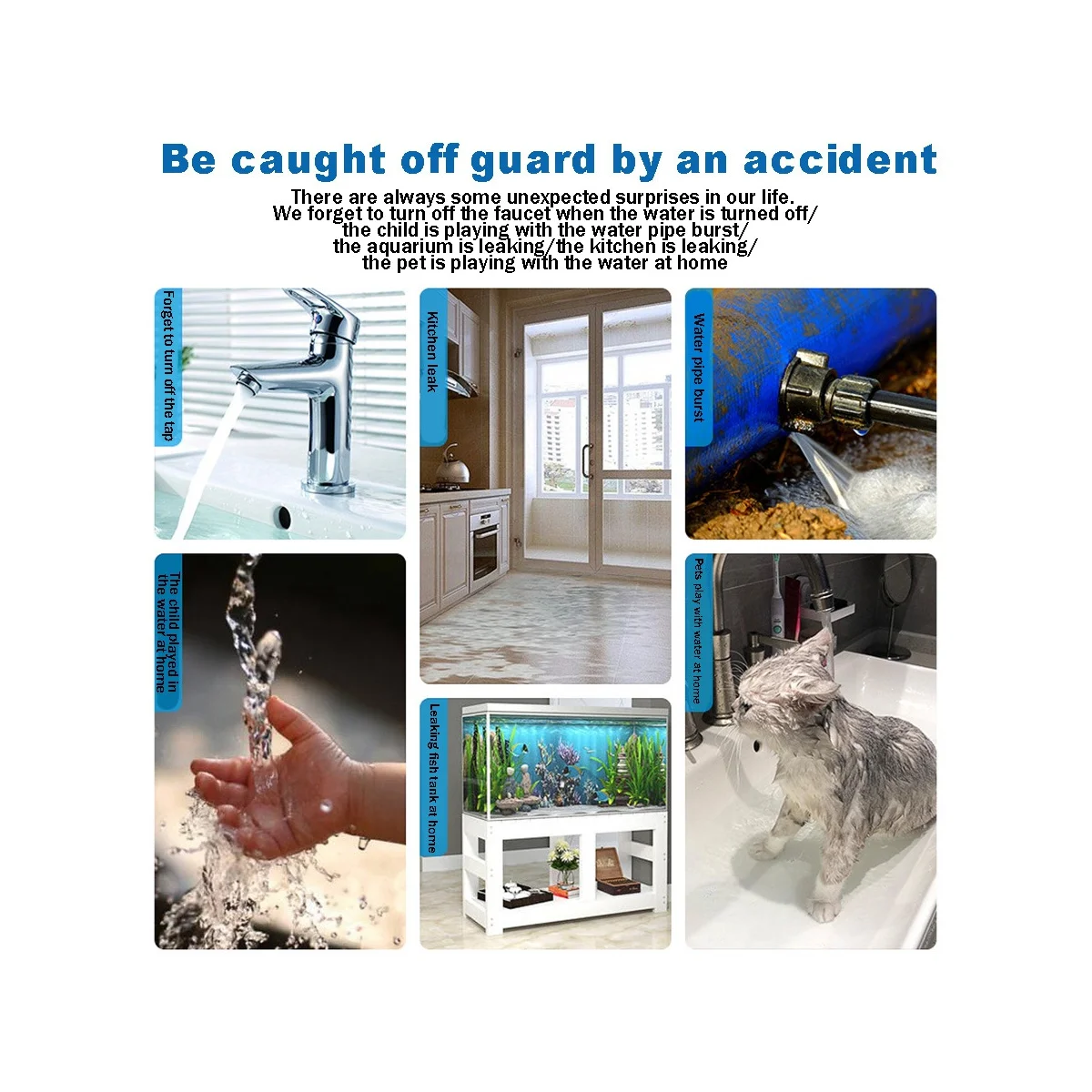 Tuya เครื่องตรวจจับการรั่วไหลของน้ำในบ้านอัจฉริยะ, เครื่องตรวจจับระดับน้ำรั่วระบบเตือนน้ำรั่ว