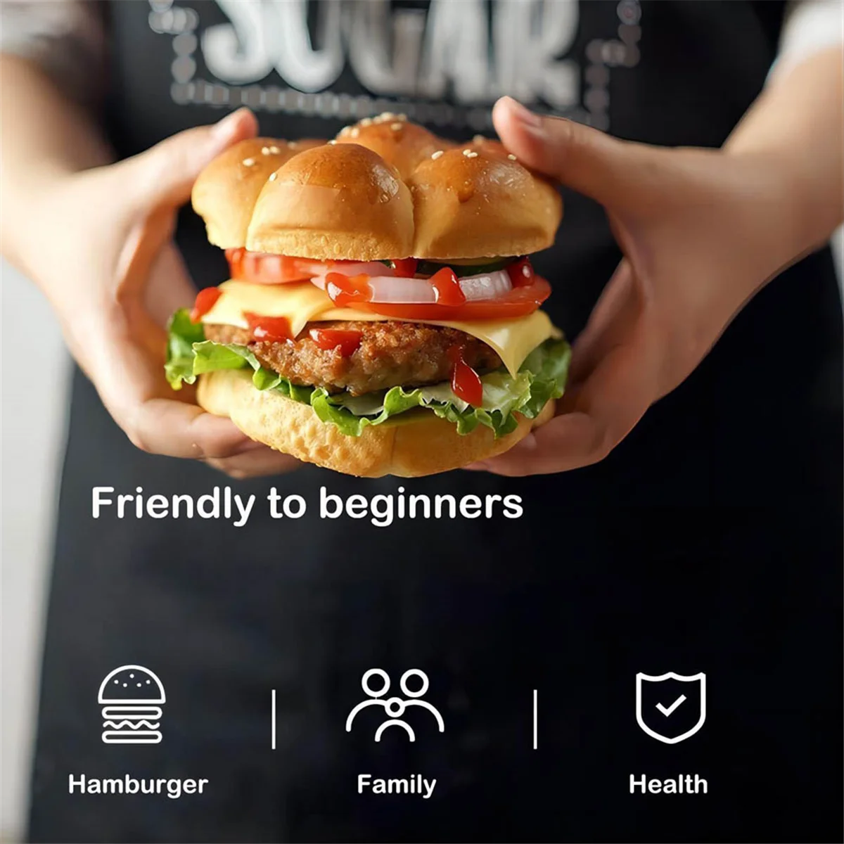 مقلاة كعكة همبرغر BFYL، قالب همبرغر من الفولاذ الكربوني غير لاصق مقاس 5 بوصات، مقلاة خبز كبيرة 4 أكواب لكعك همبرغر محلية الصنع