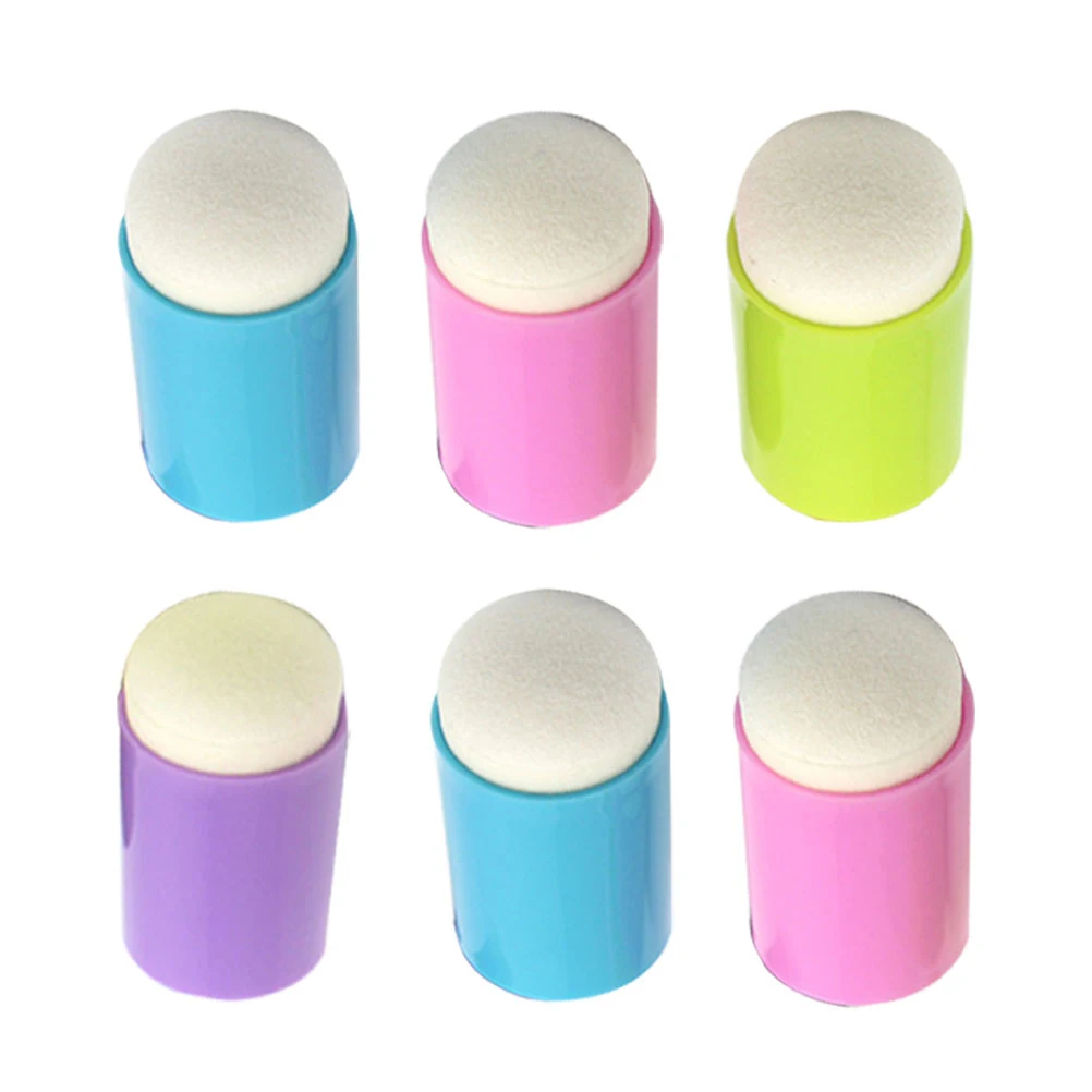 

6pcs Sponge Covers for Stamp Pads Painting Tools DIY Drawing Daubers Kids Art Craft Supplies Fun Educational Toys
