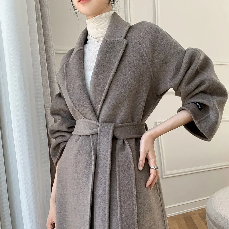 

Double-sided wool coat women's new woolen wool camel coat medium and long thickened high-end autumn and winter models