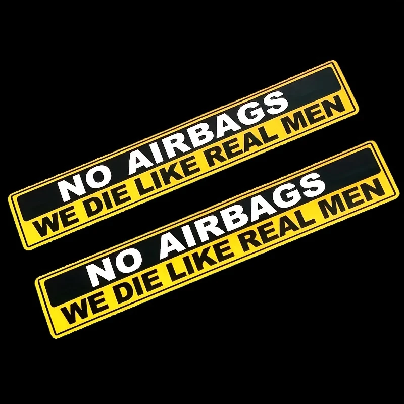 1pc NO AIRBAGS Funny Motorcycle Stickers for Fuel Tank Helmet Safety Warning Decals Auto Sun Visor Window Bumper Decoration