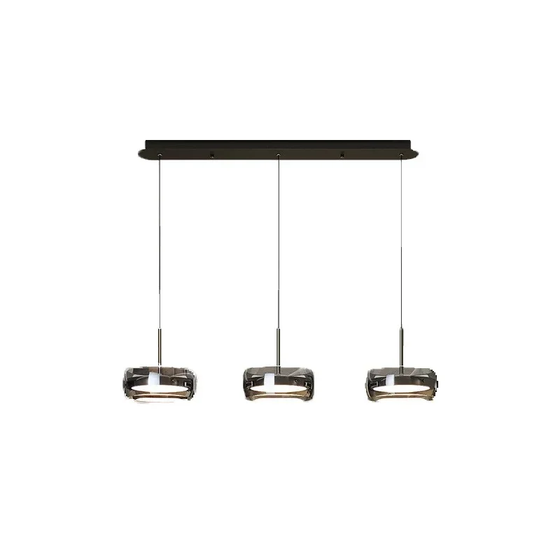 Dining table light premium sense light luxury minimalist glass three-head bar dining room Zhongshan
