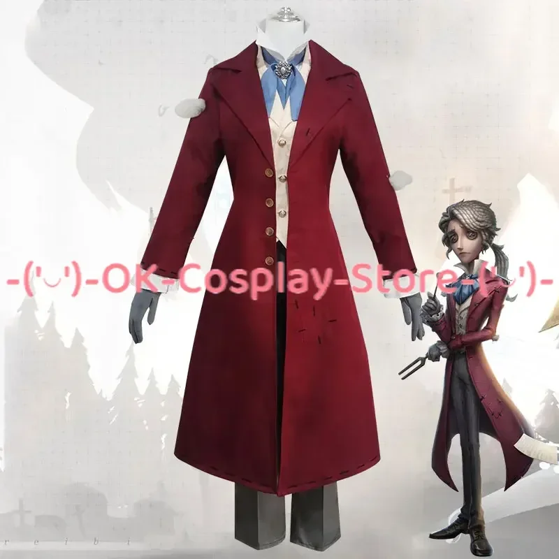 Game Identity V Composer Frederick Kreiburg Cosplay Costume Red Party Suit Coat Top Pants Hallween Uniforms Custom Made