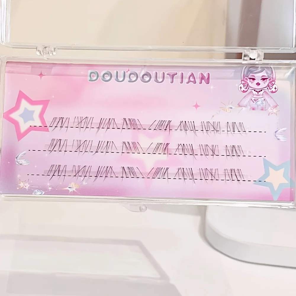 Doudoutian Bottom Lashes 24-80 Clusters DIY Natural Wispy C Curl 6-9mm Reusable image 4