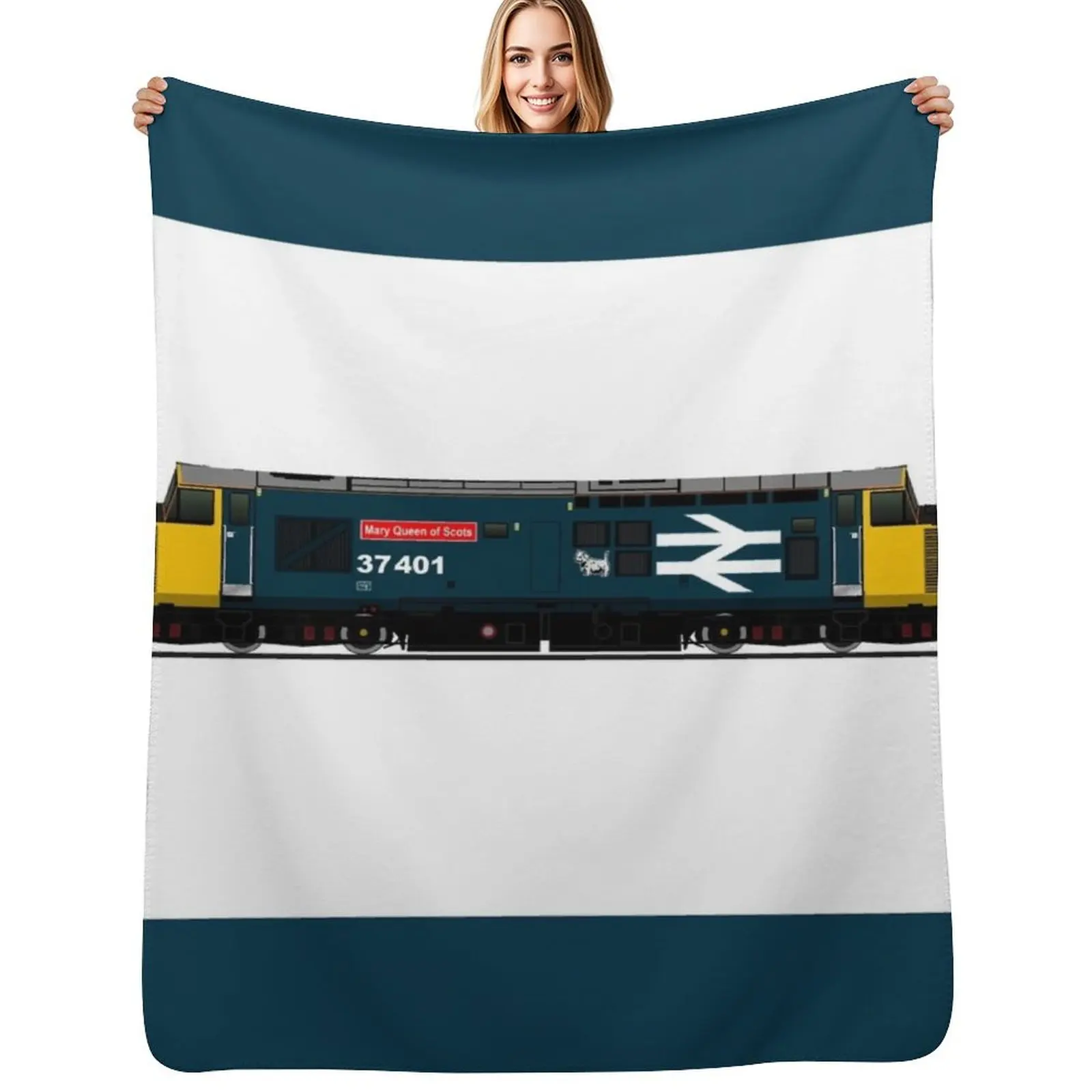 BR CLASS 37 LOCOMOTIVE Throw Blanket Designers Softest for sofa Flannel Fabric Luxury Thicken Custom Blankets