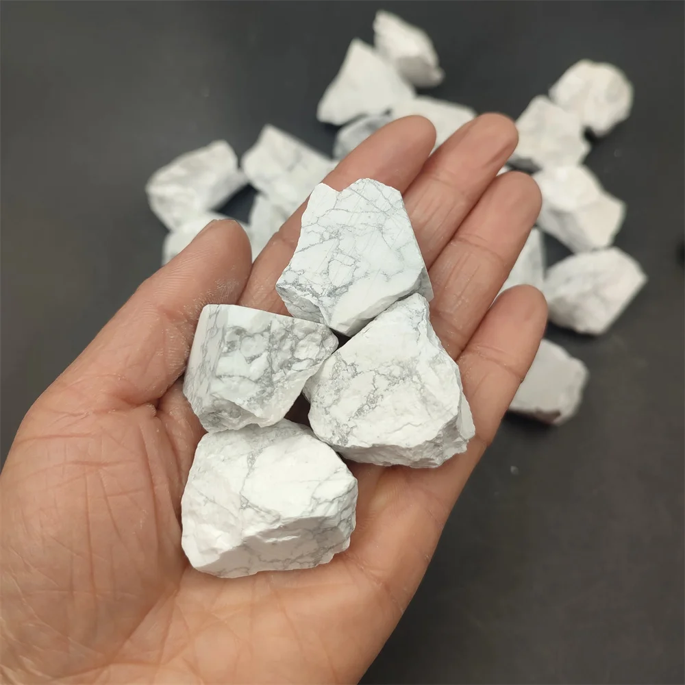 

Natural White Howlite Raw Stone Rough Quartz Crystal Reiki Gemstone Healing Mineral Specimen Home Decoration