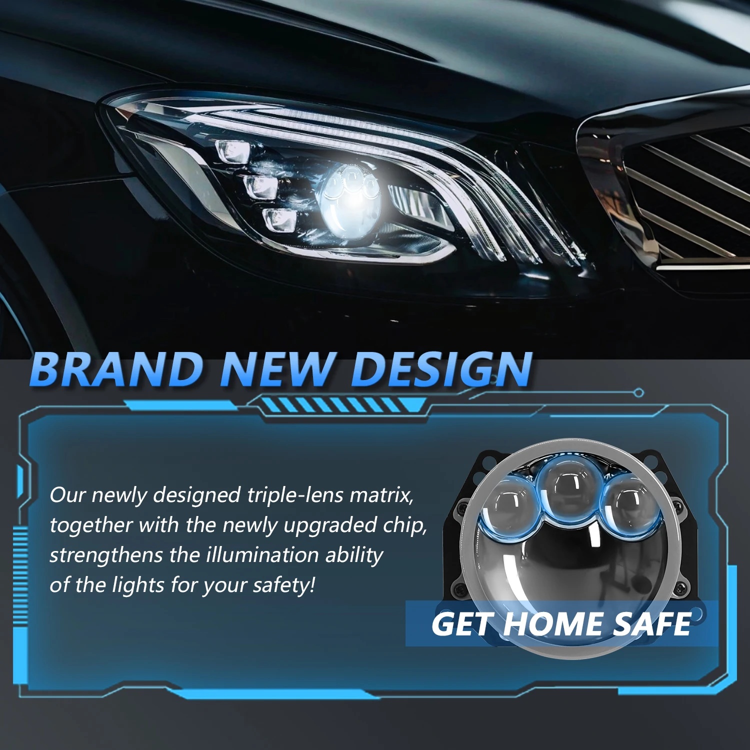 EAGLEVISION 2pcs 3.0 Inch Bi Led Projector Lens Headlights  Lenses for Hella LED Lights H4 H7 9005 9006 Car Accessories