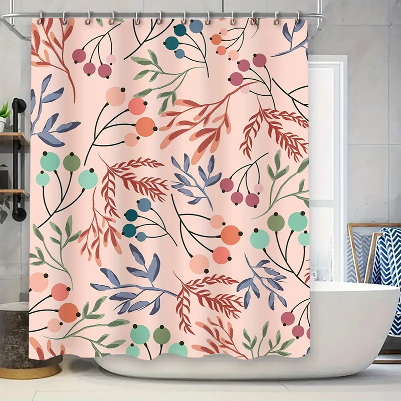 

Colorful Leaves Shower Curtain Pink Green Blue Red Decorative Bath Fabric Waterproof Privacy Protection Home Decoration 180 x 18