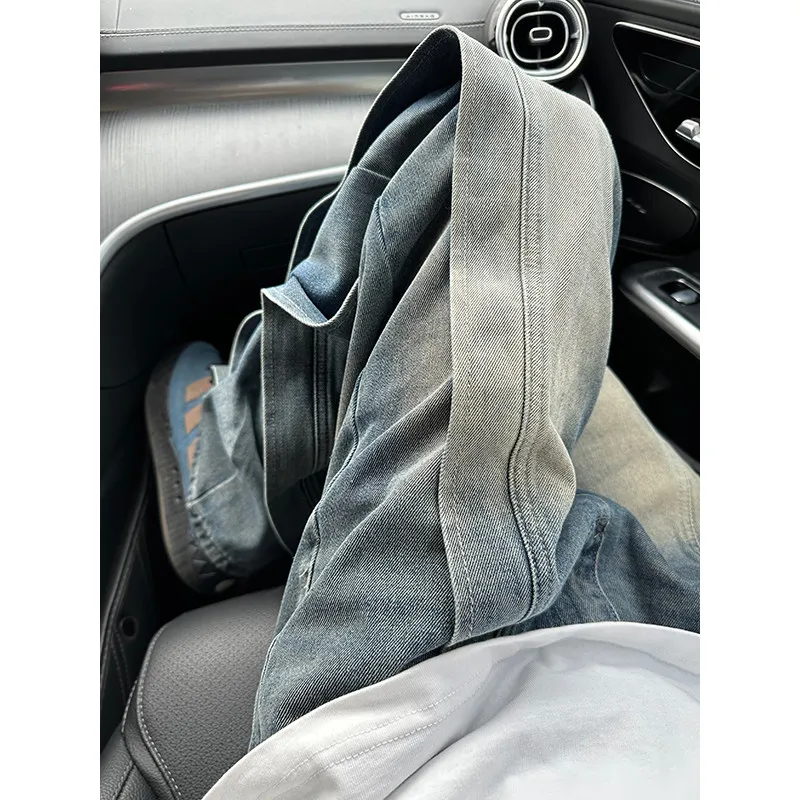 

Waed Workwear Denim Jeans Men Summer Trendy Patchwork Wide Leg Pants Youthful Sle Cotton Polyester Blend Durable Straight...