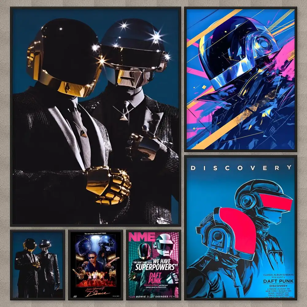 Music Rock Band D-Daft Punk Poster HD Wall Art Home Decor Waterproof Print Bedroom Garage Party Gift