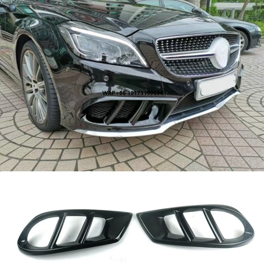 

For CLS Class W218 2014-2017 Front Bumper Air Vent Cover Trim Carbon Fiber Fog Lamp Mesh Grill Frame New Condition
