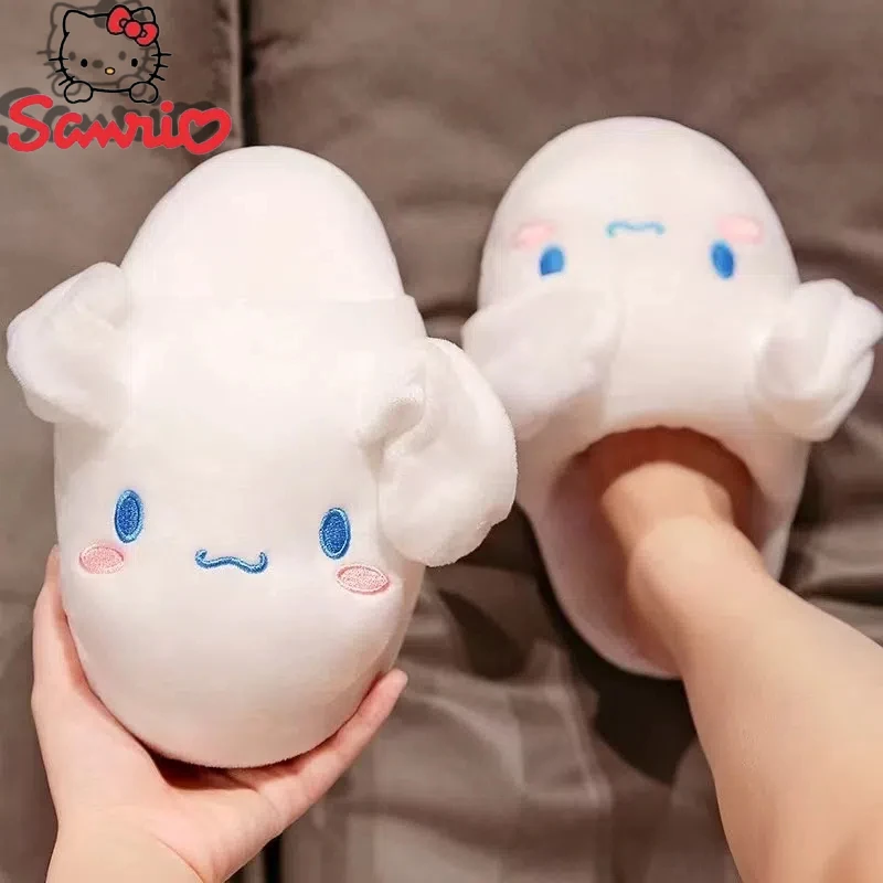 Sanrio Anime Slippers Girl Movable Ears Cinnamoroll Shoe Cute Movable Ears Shoe Kawaii Child Slippers All-Match Wholesale Shoes