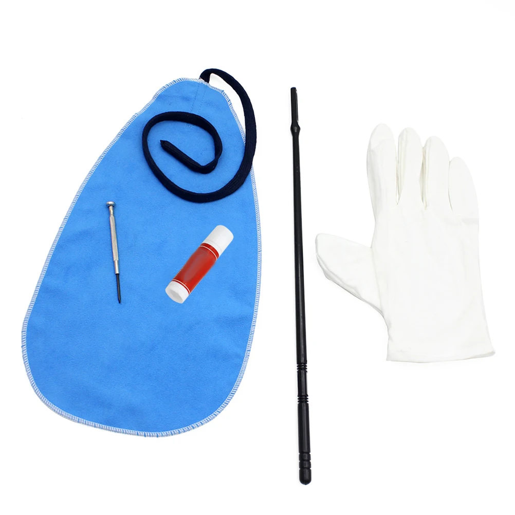 1Set Fluit Cleaning Care Kit Zachte Niet-pluizende Reinigingsdoekje Staaf Kurkvet Schroevendraaier Handschoen voor Piccolo Klarinet Houtblazers