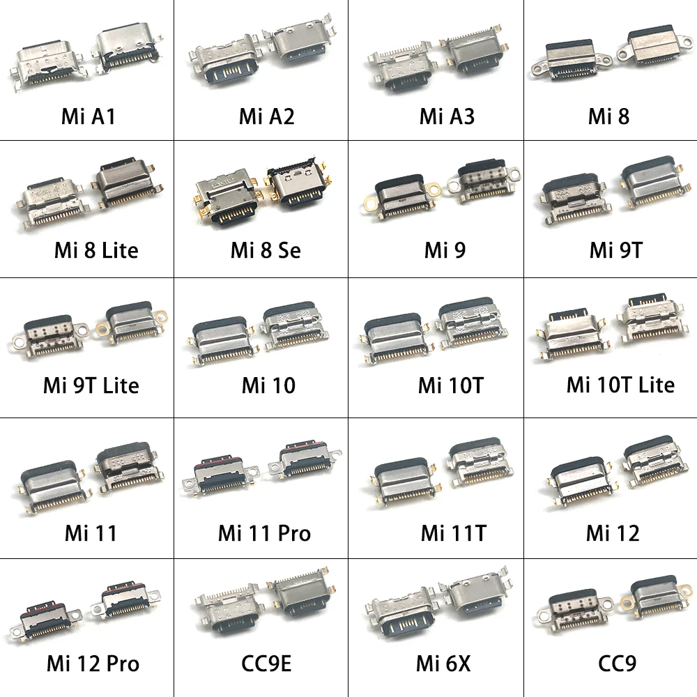 10Pcs/Lot Micro USB Type C Jack Charging Socket Port Plug Dock Charger Connector For Xiaomi Mi 8 9 10 11 12 Pro A1 A2 A3